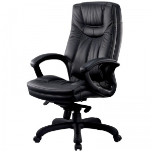 Кресло руководителя Easy Chair CS-608Е, кожа черная, пластик