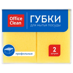 Губка поролон/абразив OfficeClean (96x64x42мм) профильная, набор 2шт. (281461)